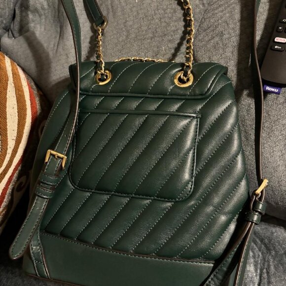 MICHAEL KORS ROSE Conv. Backpack /Racing Green Mid Chain Backpack NWT - Picture 3 of 5